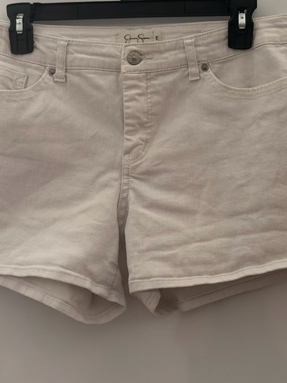 Jessica Simpson Light Cream High-Rise Denim Shorts